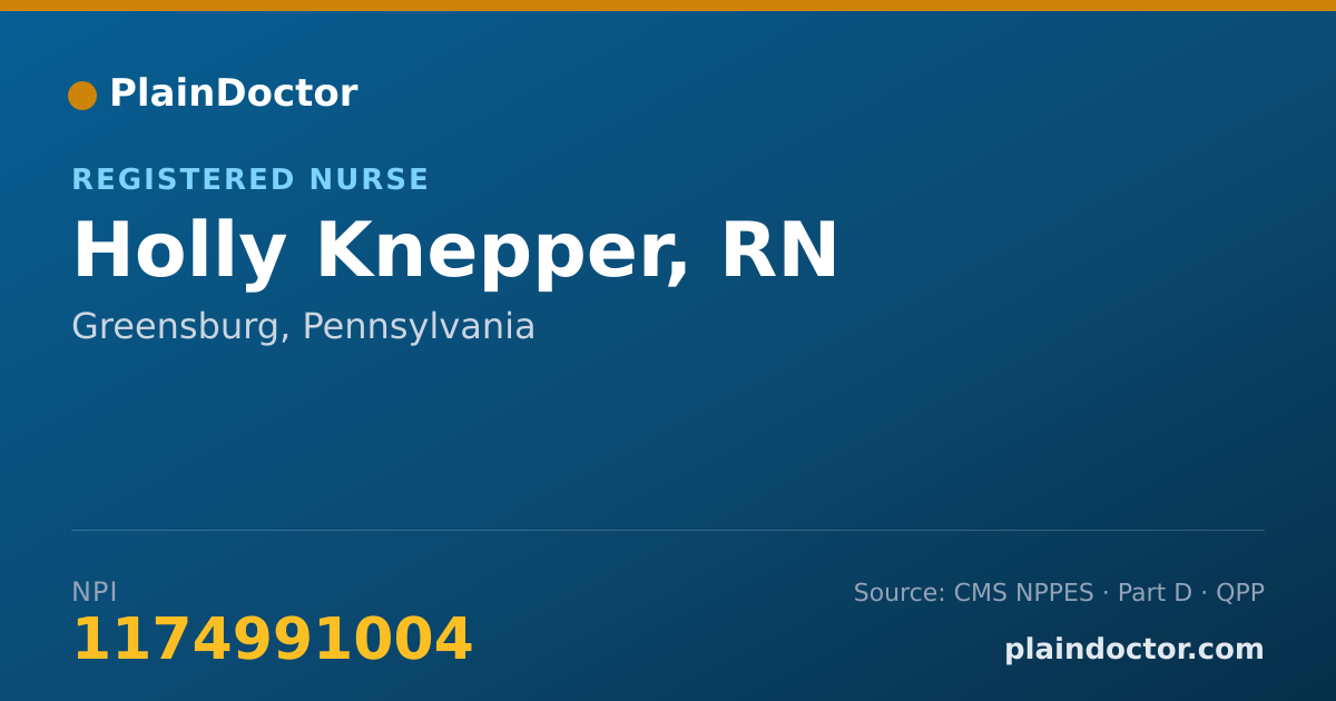 Shareable card for Holly Knepper, RN - Registered Nurse, Greensburg, PA