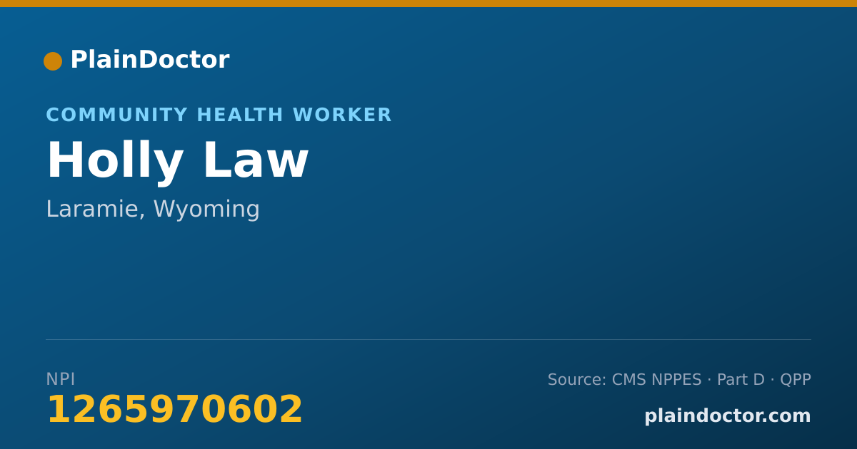 Shareable card for Holly Law - Community Health Worker, Laramie, WY