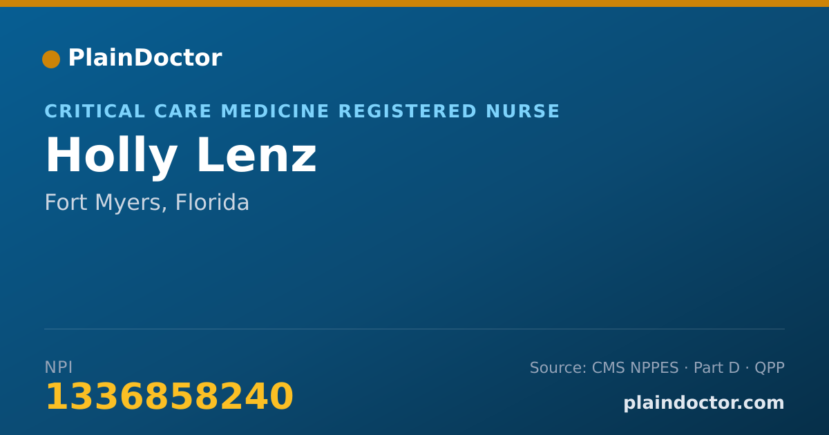 Shareable card for Holly Lenz - Critical Care Medicine Registered Nurse, Fort Myers, FL