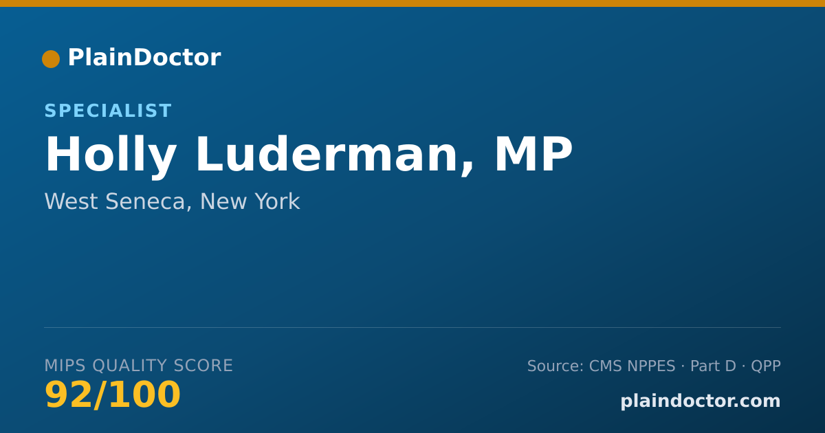 Shareable card for Holly Luderman, MP - Specialist, West Seneca, NY