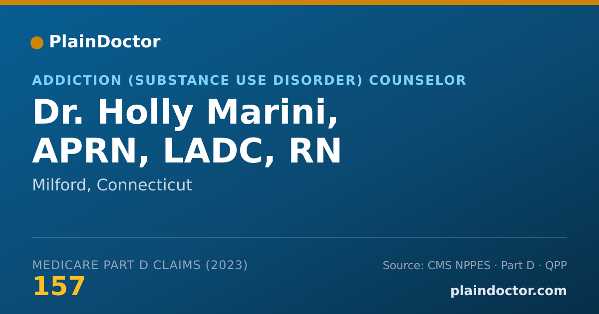 Shareable card for Holly Marini, APRN, LADC, RN - Addiction (Substance Use Disorder) Counselor, Milford, CT
