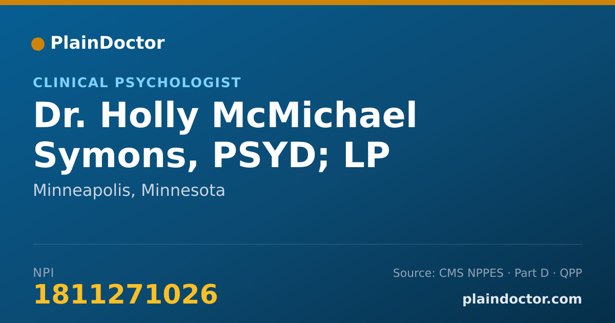 Shareable card for Holly McMichael Symons, PSYD; LP - Clinical Psychologist, Minneapolis, MN