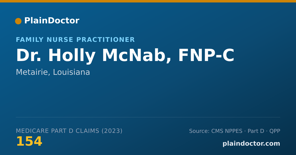 Shareable card for Holly McNab, FNP-C - Family Nurse Practitioner, Metairie, LA