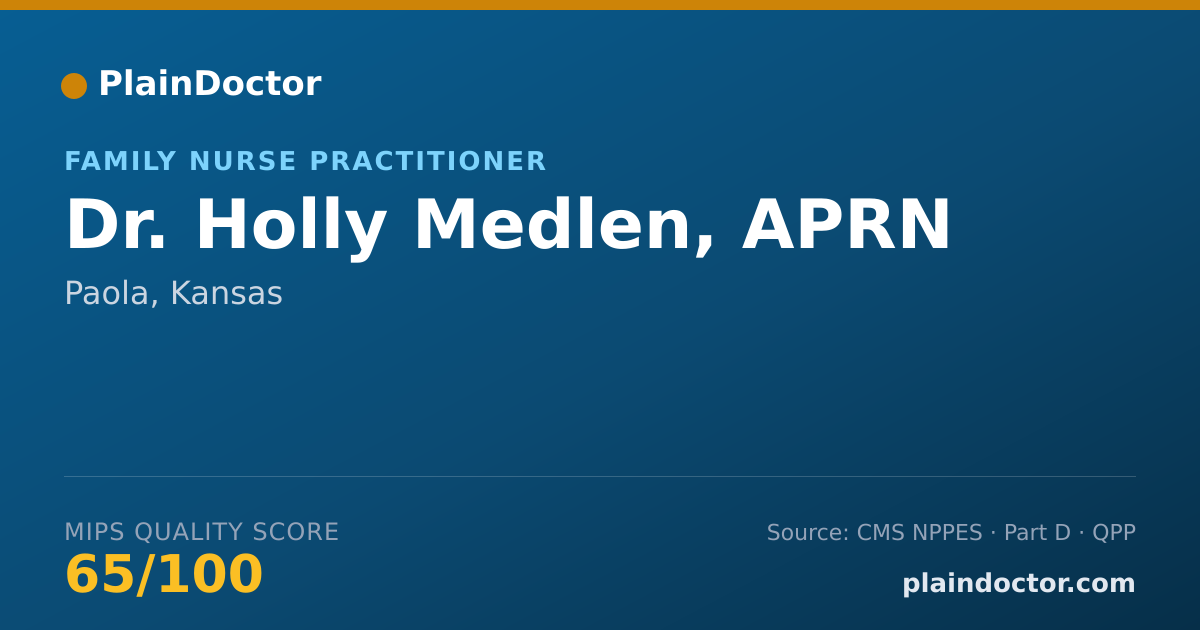Shareable card for Holly Medlen, APRN - Family Nurse Practitioner, Paola, KS