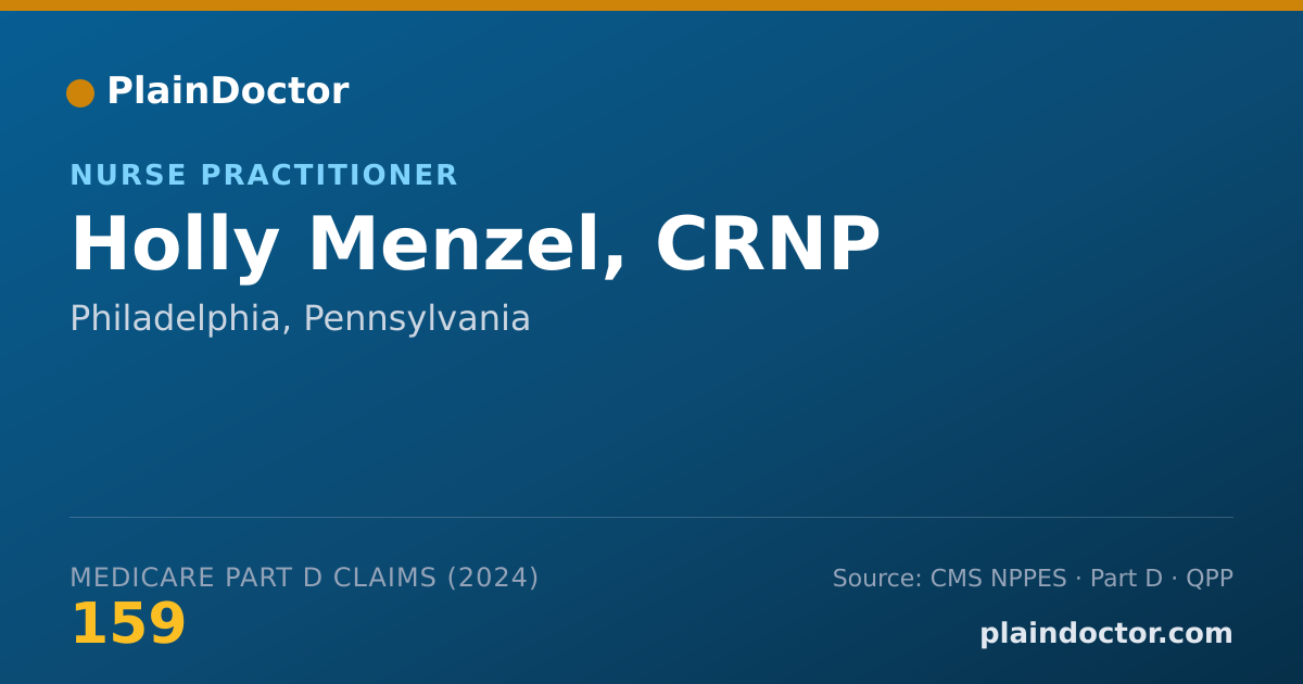 Shareable card for Holly Menzel, CRNP - Registered Nurse, Philadelphia, PA