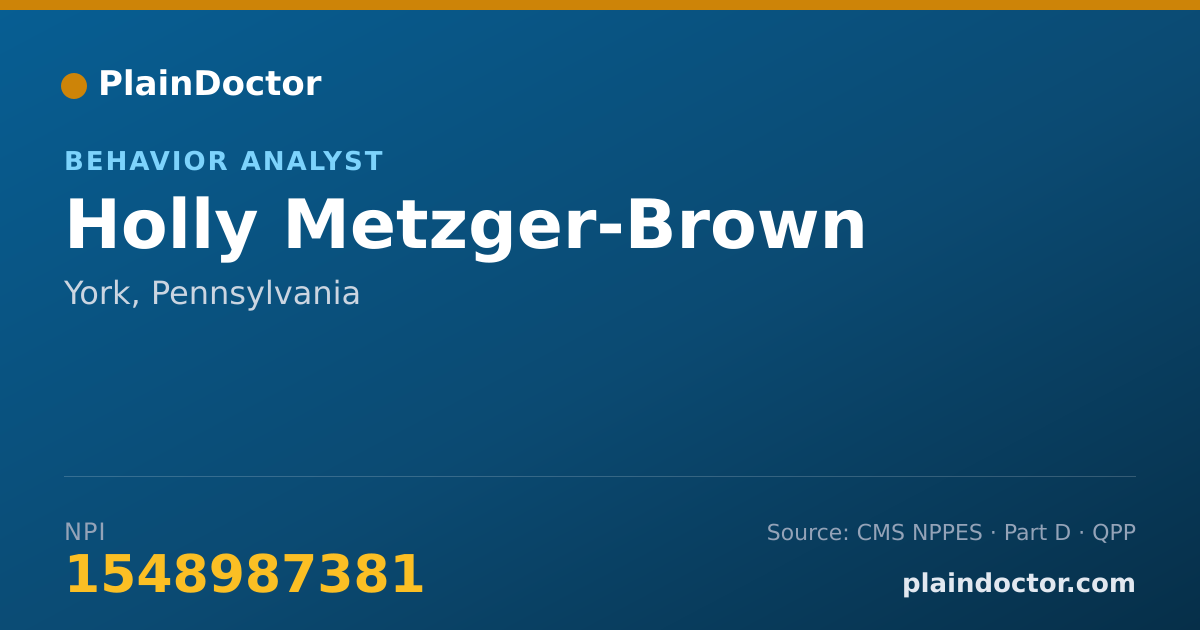 Shareable card for Holly Metzger-Brown - Behavior Analyst, York, PA