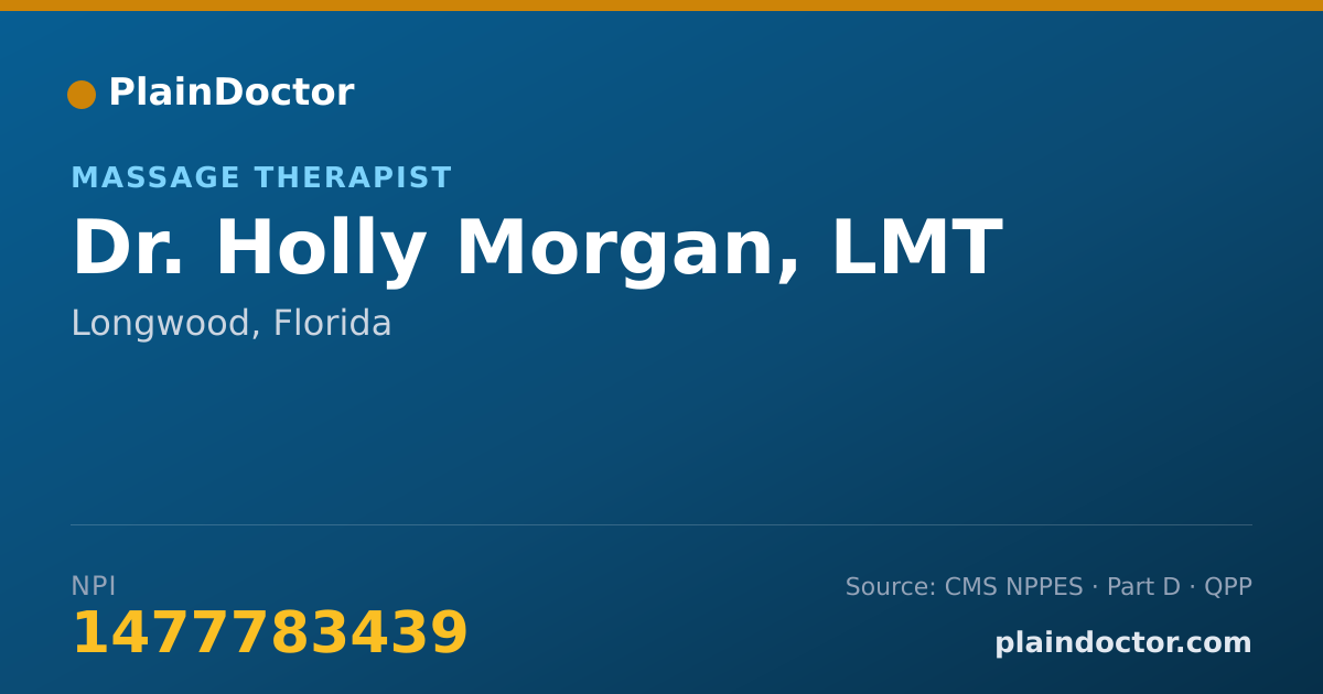 Shareable card for Holly Morgan, LMT - Massage Therapist, Longwood, FL