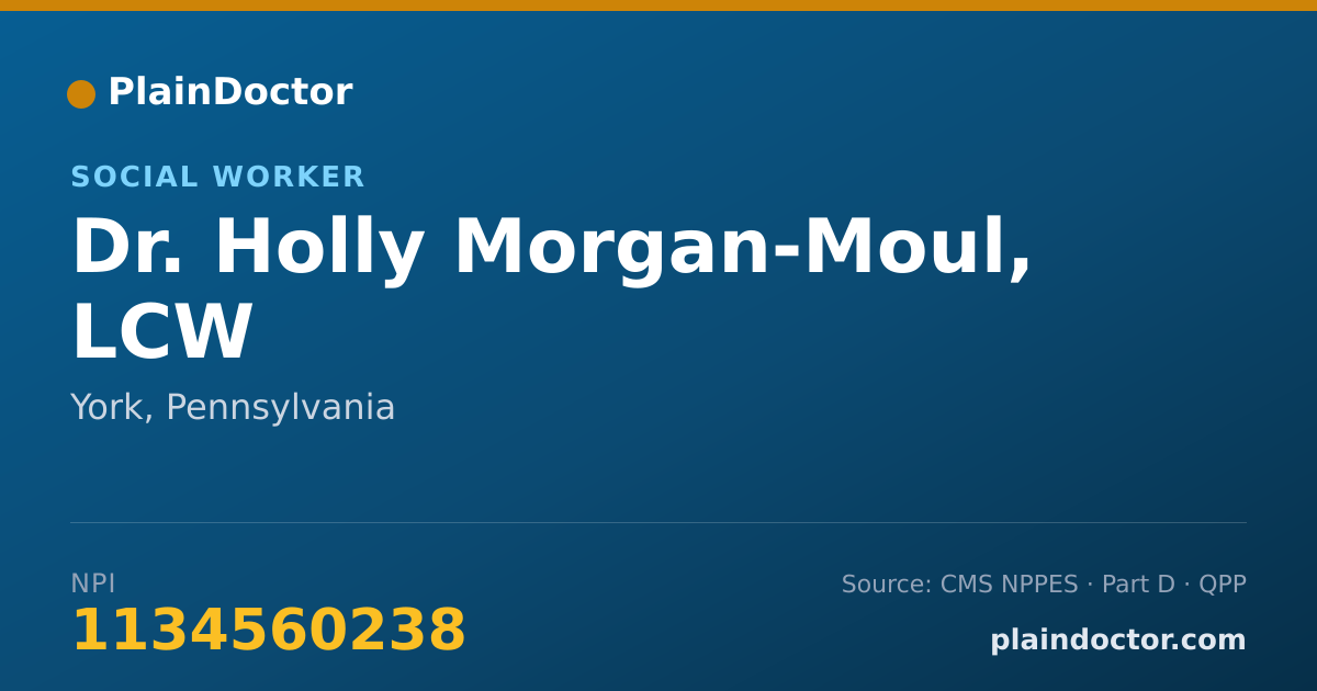Shareable card for Holly Morgan-Moul, LCW - Social Worker, York, PA