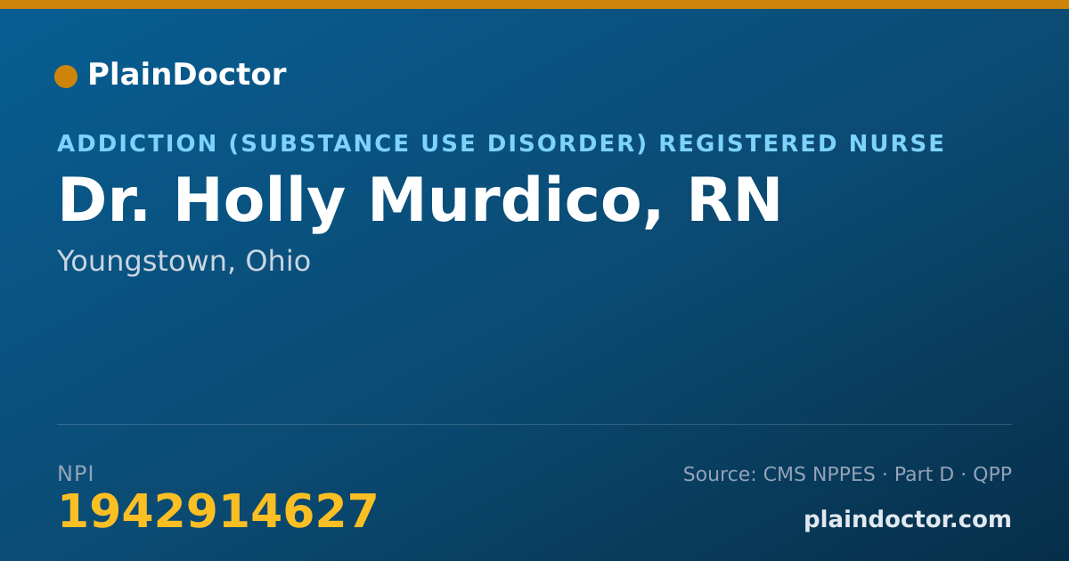 Shareable card for Holly Murdico, RN - Addiction (Substance Use Disorder) Registered Nurse, Youngstown, OH