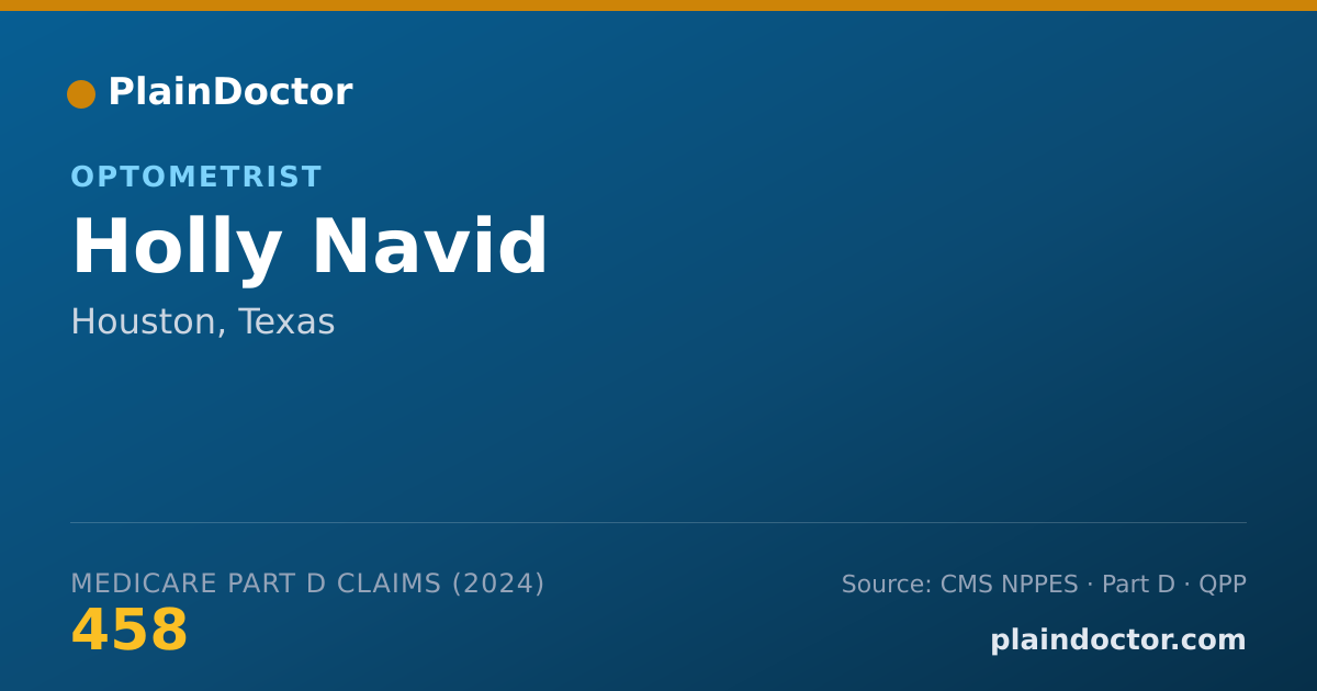 Shareable card for Holly Navid - Optometrist, Houston, TX