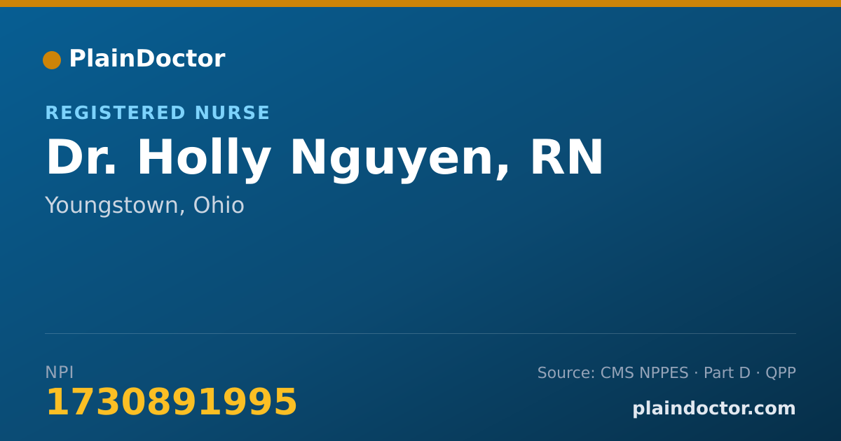 Shareable card for Holly Nguyen, RN - Registered Nurse, Youngstown, OH