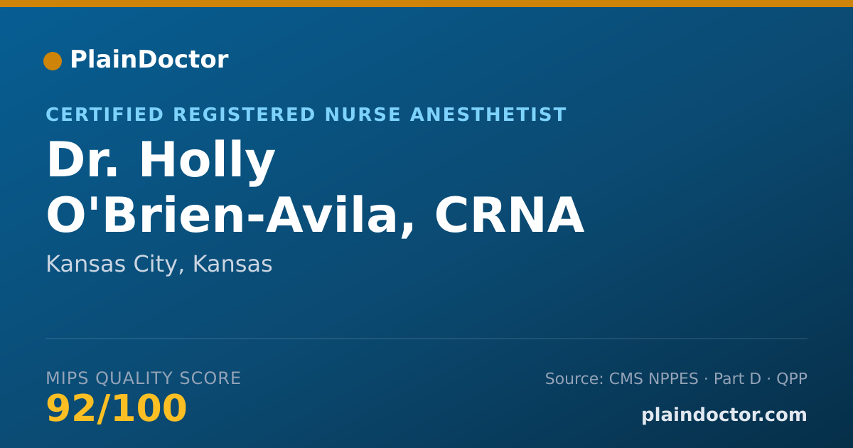 Shareable card for Holly O'Brien-Avila, CRNA - Certified Registered Nurse Anesthetist, Kansas City, KS