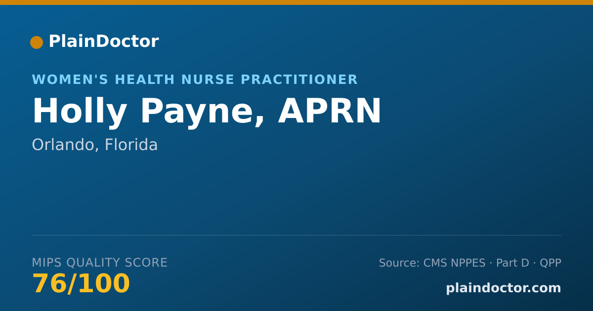 Shareable card for Holly Payne, APRN - Women's Health Nurse Practitioner, Orlando, FL