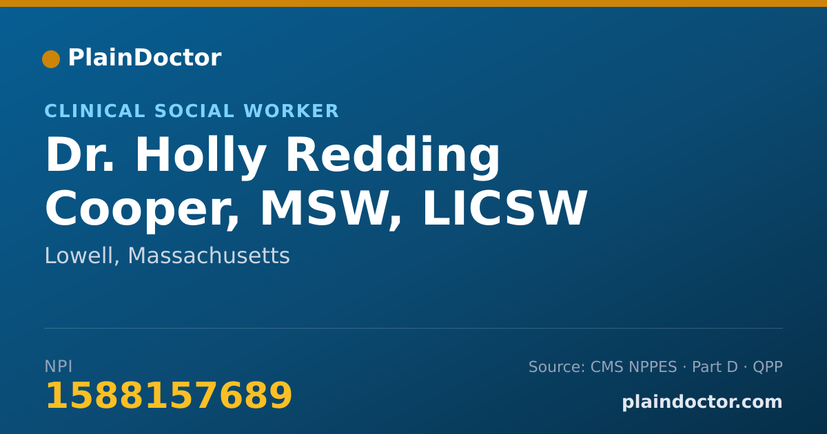 Shareable card for Holly Redding Cooper, MSW, LICSW - Clinical Social Worker, Lowell, MA