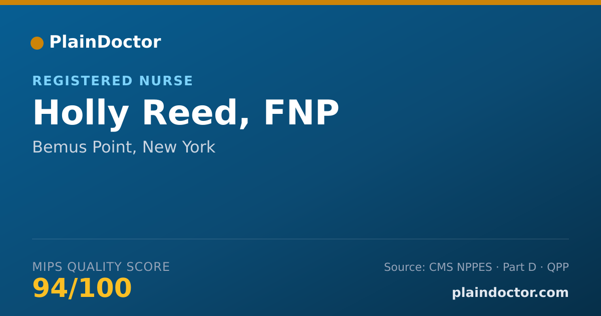Shareable card for Holly Reed, FNP - Registered Nurse, Bemus Point, NY