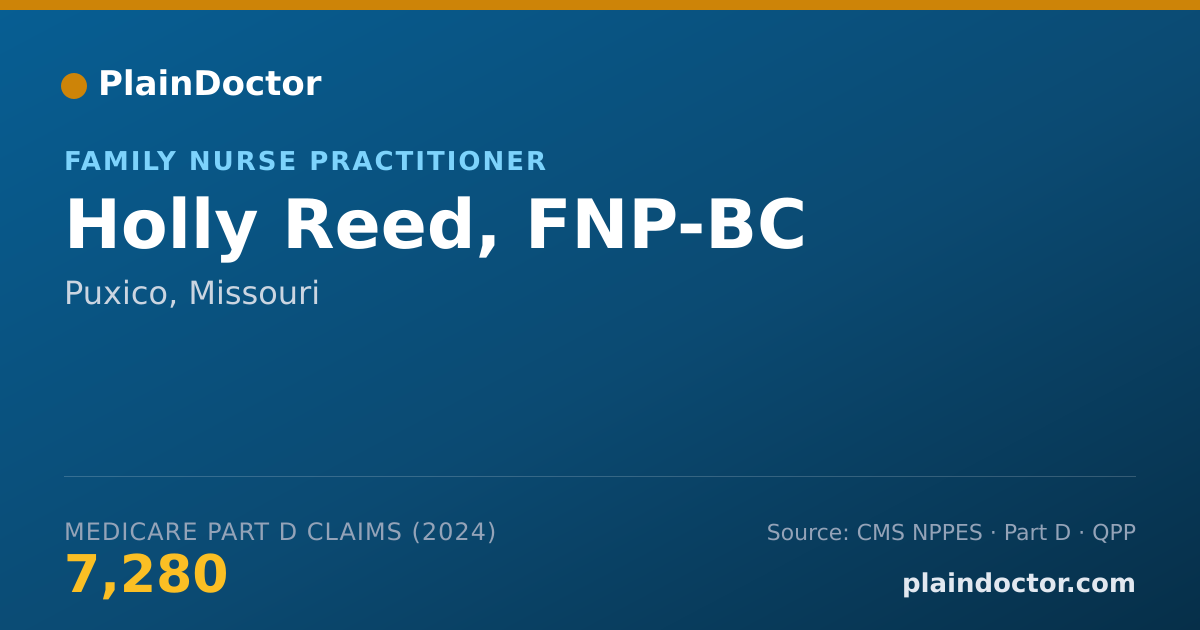 Shareable card for Holly Reed, FNP-BC - Family Nurse Practitioner, Puxico, MO