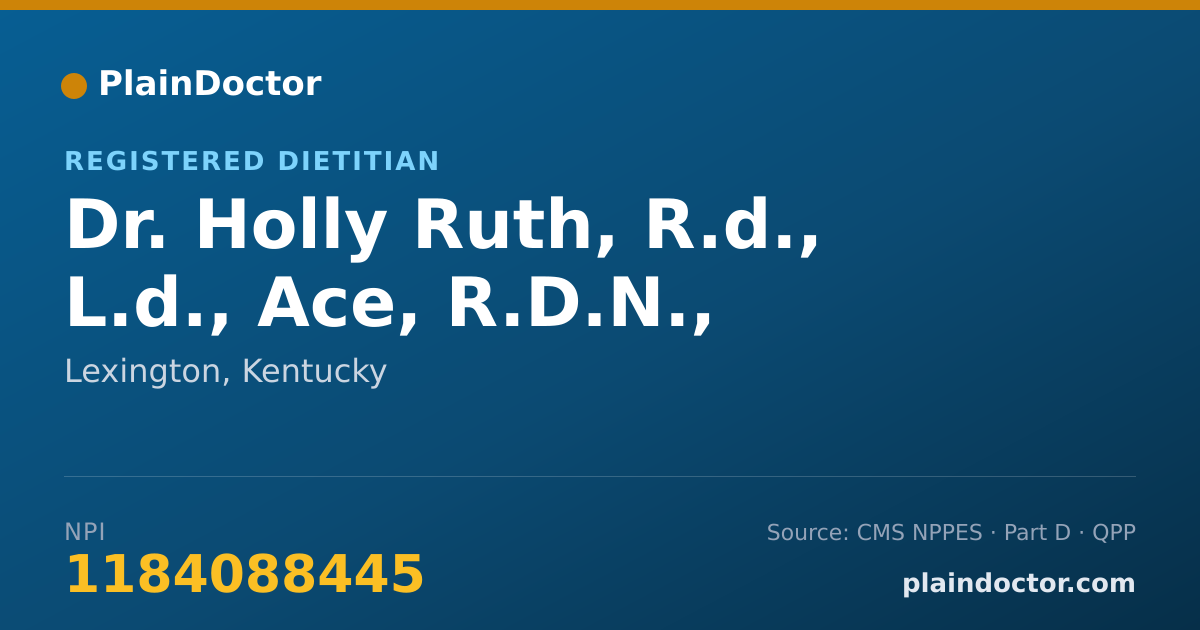 Shareable card for Holly Ruth, R.d., L.d., Ace, R.D.N., L.D., ACE - Registered Dietitian, Lexington, KY
