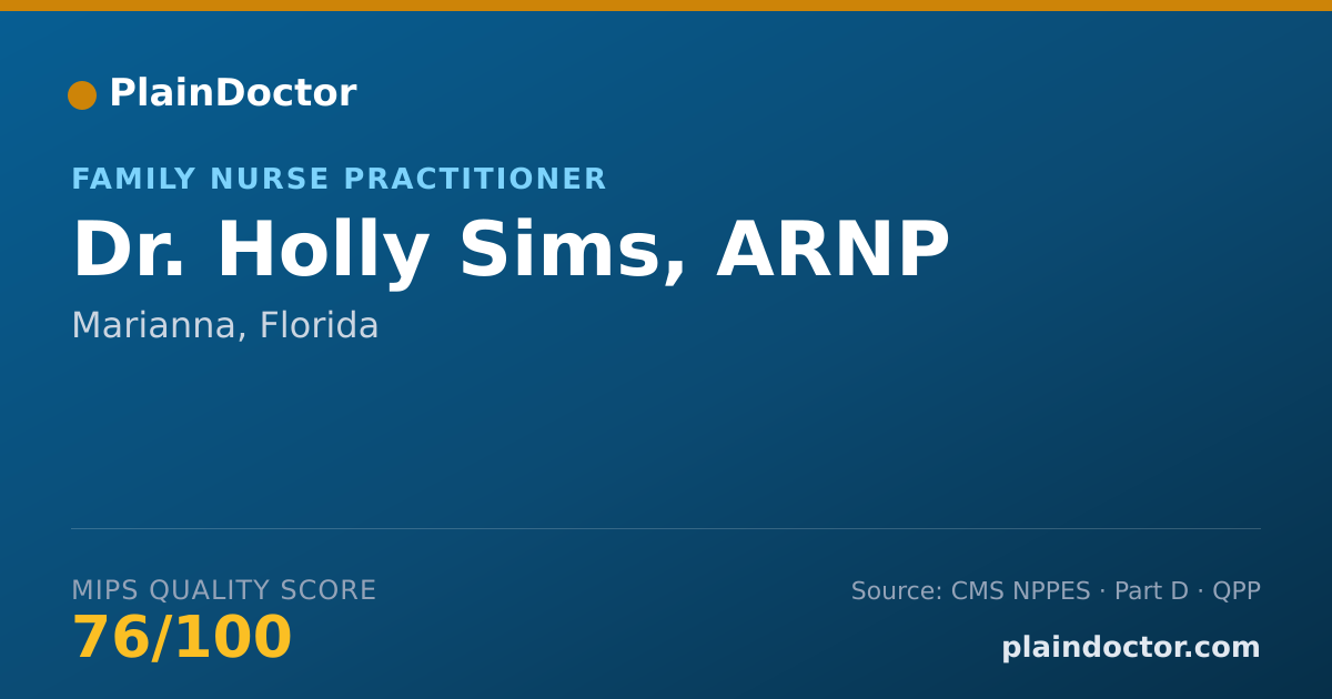 Shareable card for Holly Sims, ARNP - Family Nurse Practitioner, Marianna, FL