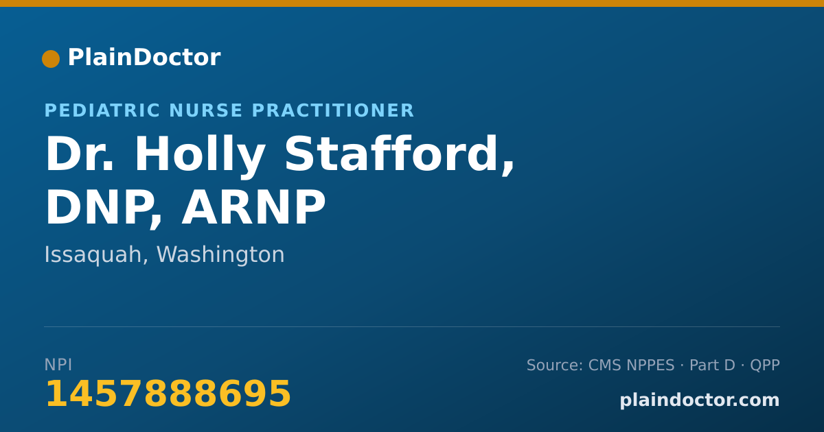 Shareable card for Holly Stafford, DNP, ARNP - Pediatric Nurse Practitioner, Issaquah, WA