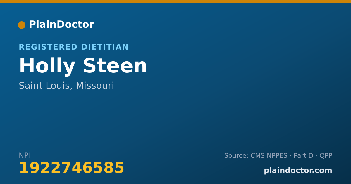 Shareable card for Holly Steen - Registered Dietitian, Saint Louis, MO