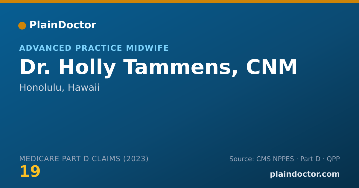 Shareable card for Holly Tammens, CNM - Advanced Practice Midwife, Honolulu, HI