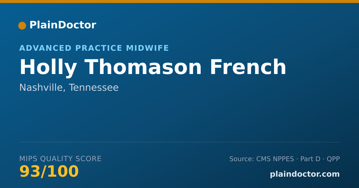 Shareable card for Holly Thomason French - Advanced Practice Midwife, Nashville, TN