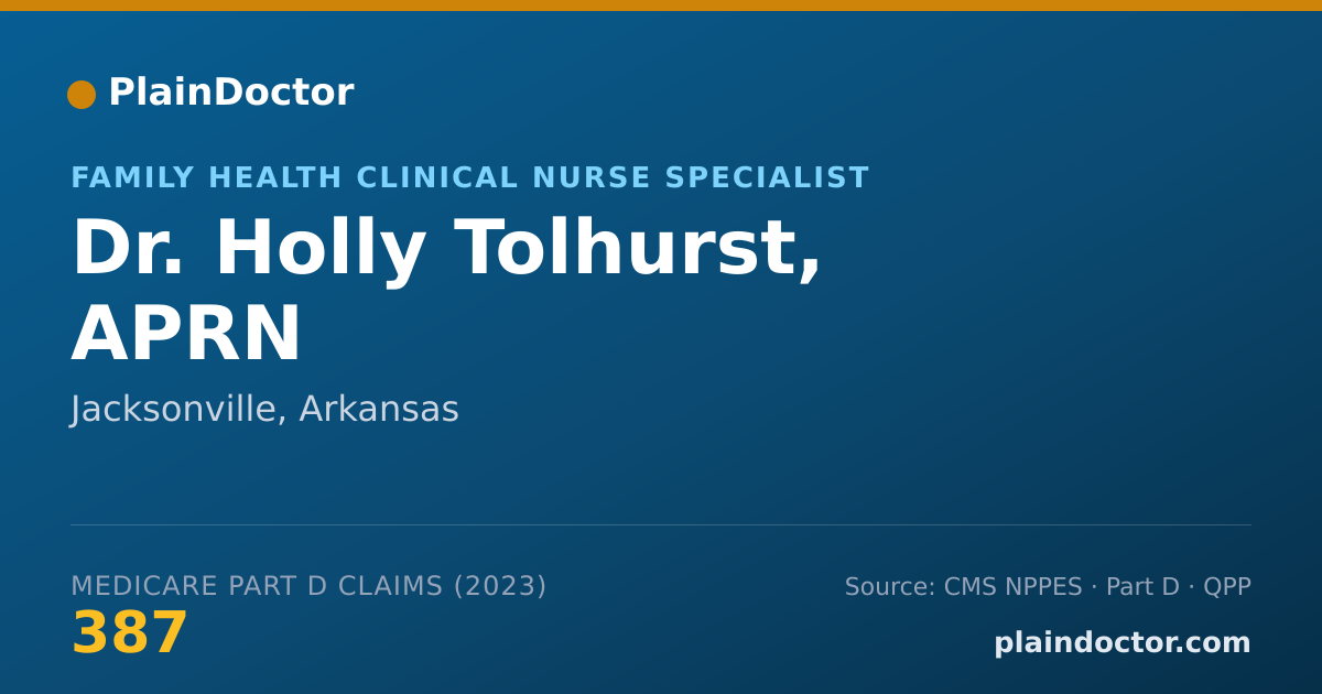 Shareable card for Holly Tolhurst, APRN - Family Health Clinical Nurse Specialist, Jacksonville, AR