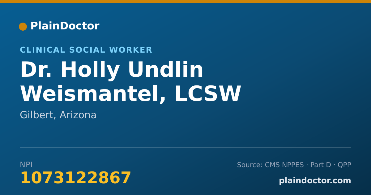 Shareable card for Holly Undlin Weismantel, LCSW - Clinical Social Worker, Gilbert, AZ