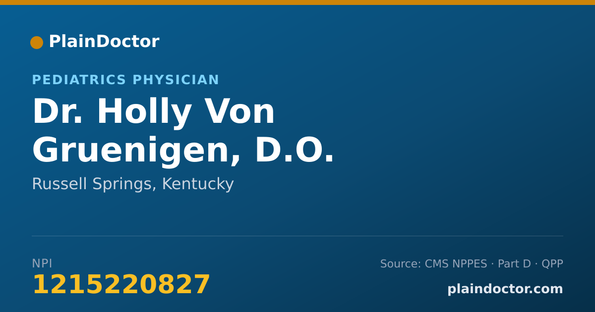 Shareable card for Holly Von Gruenigen, D.O. - Pediatrics Physician, Russell Springs, KY