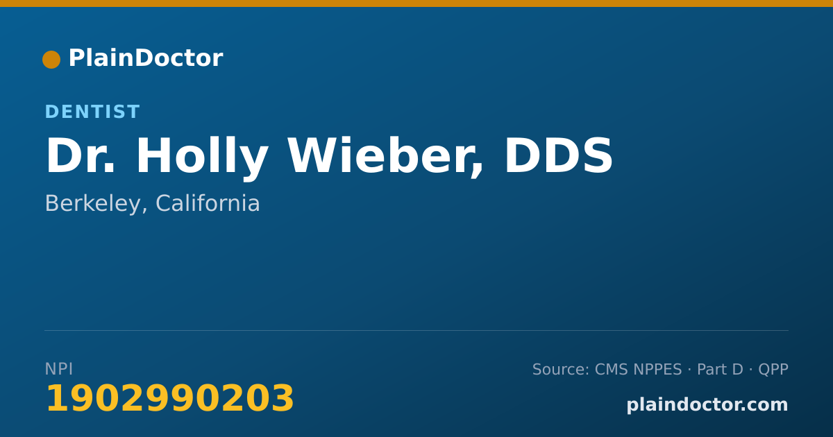 Shareable card for Holly Wieber, DDS - Dentist, Berkeley, CA