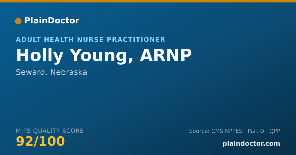 Shareable card for Holly Young, ARNP - Adult Health Nurse Practitioner, Seward, NE