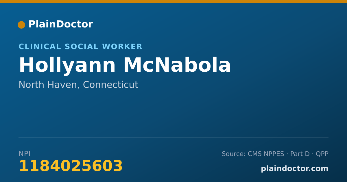 Shareable card for Hollyann McNabola - Clinical Social Worker, North Haven, CT