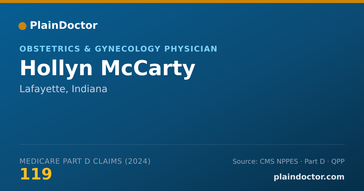 Shareable card for Hollyn McCarty - Obstetrics & Gynecology Physician, Lafayette, IN