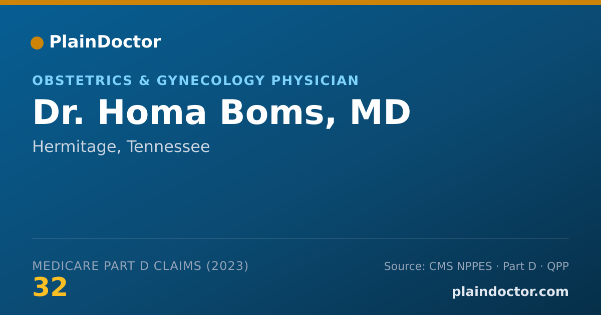 Shareable card for Homa Boms, MD - Obstetrics & Gynecology Physician, Hermitage, TN