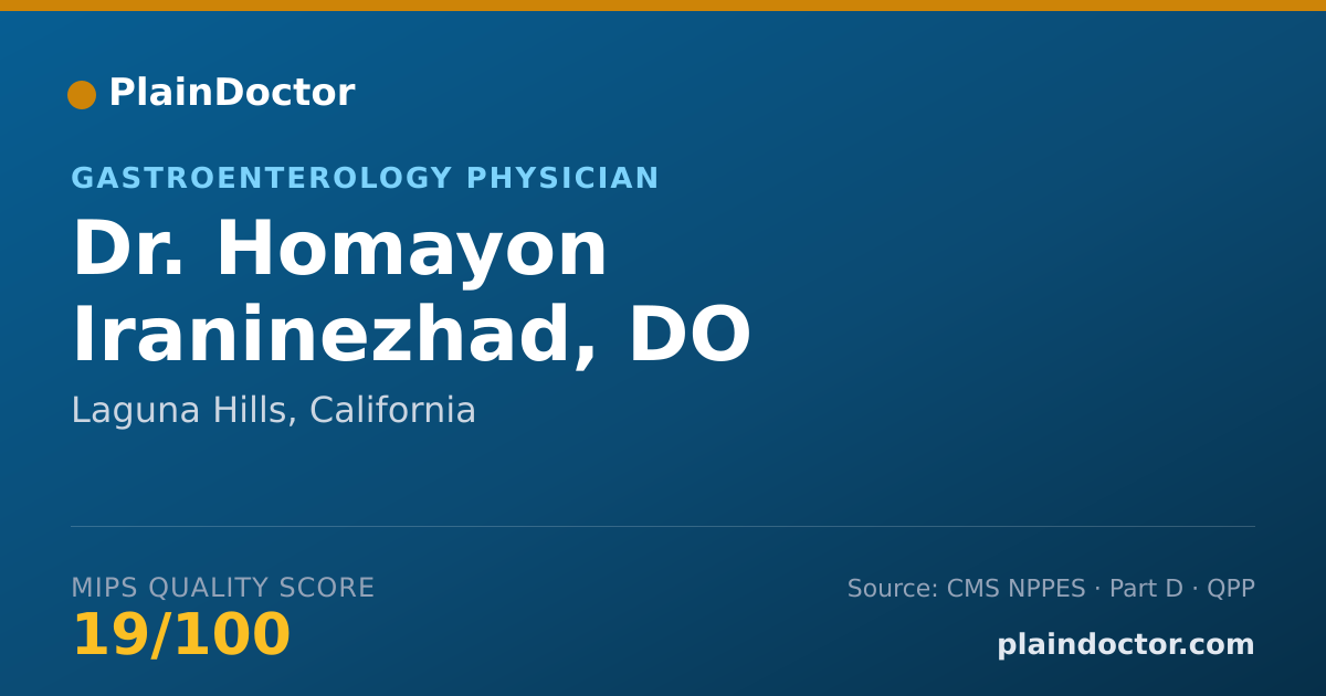 Shareable card for Homayon Iraninezhad, DO - Gastroenterology Physician, Laguna Hills, CA