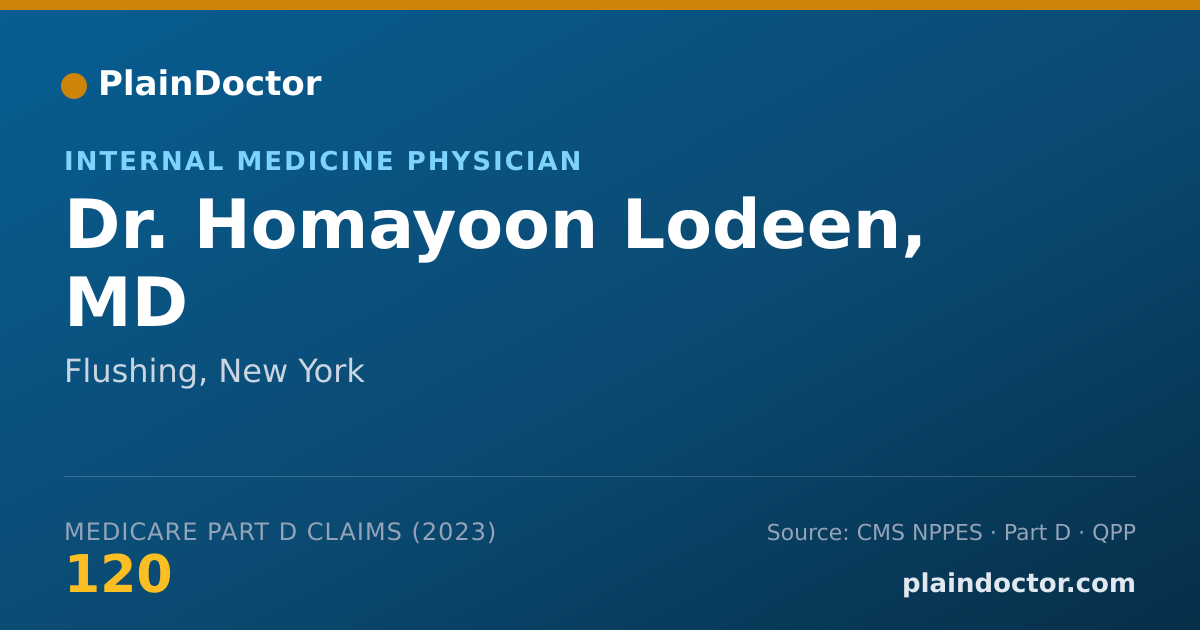 Shareable card for Homayoon Lodeen, MD - Internal Medicine Physician, Flushing, NY