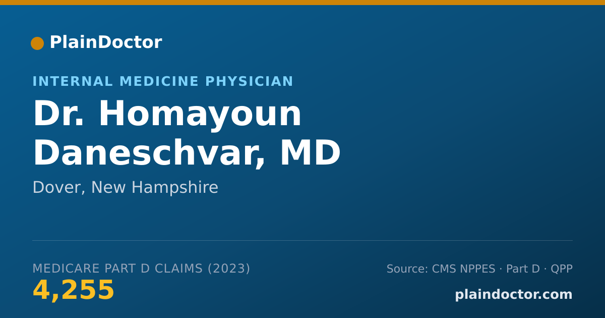 Shareable card for Homayoun Daneschvar, MD - Internal Medicine Physician, Dover, NH