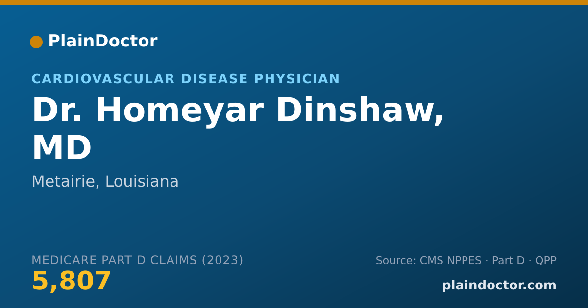 Shareable card for Homeyar Dinshaw, MD - Cardiovascular Disease Physician, Metairie, LA