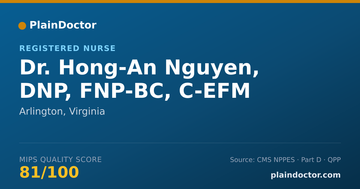 Shareable card for Hong-An Nguyen, DNP, FNP-BC, C-EFM - Registered Nurse, Arlington, VA