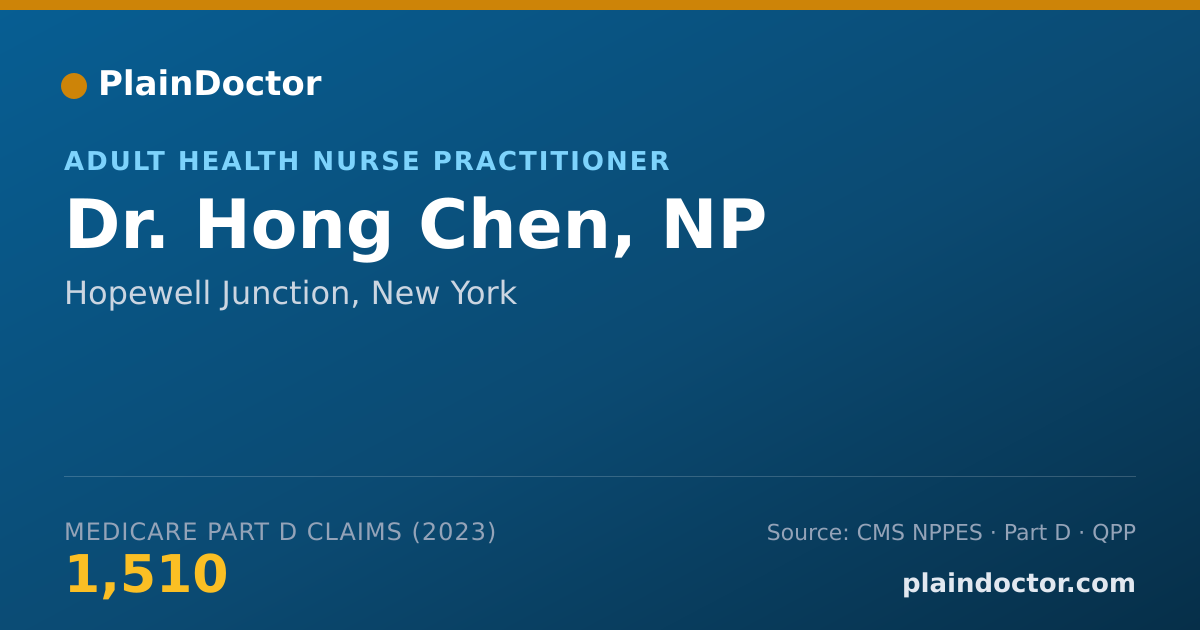 Shareable card for Hong Chen, NP - Adult Health Nurse Practitioner, Hopewell Junction, NY
