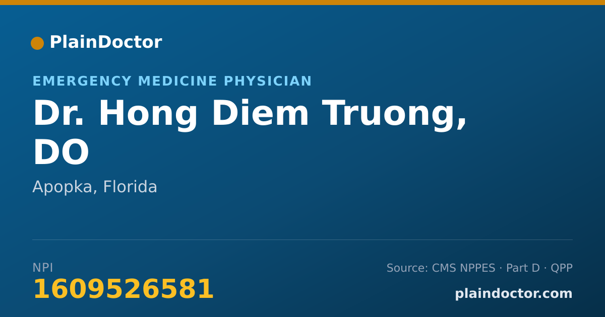 Shareable card for Hong Diem Truong, DO - Emergency Medicine Physician, Apopka, FL