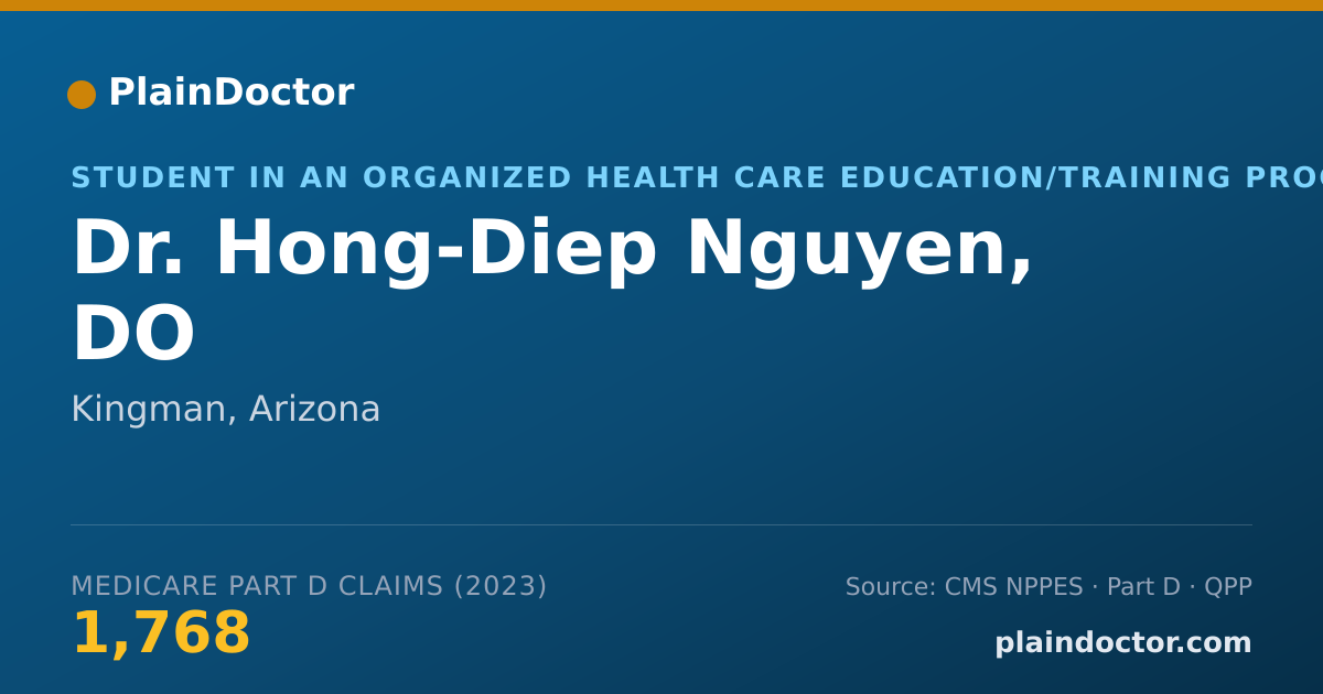 Shareable card for Hong-Diep Nguyen, DO - Student in an Organized Health Care Education/Training Program, Kingman, AZ