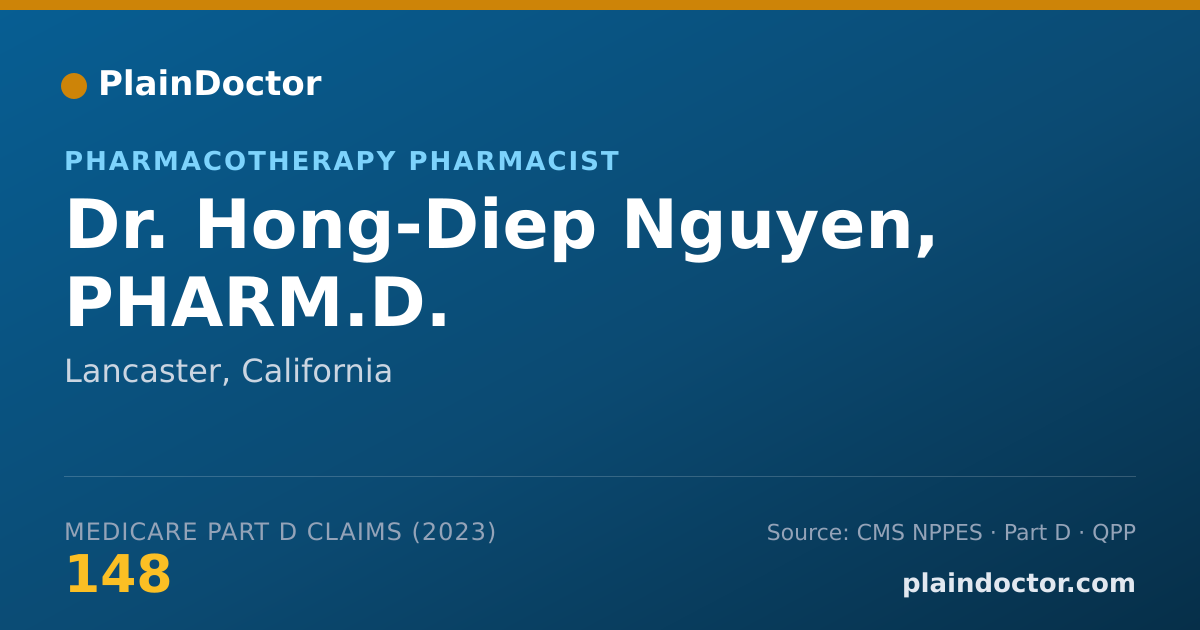 Shareable card for Hong-Diep Nguyen, PHARM.D. - Pharmacotherapy Pharmacist, Lancaster, CA