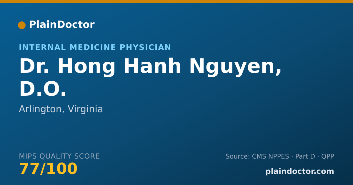 Shareable card for Hong Hanh Nguyen, D.O. - Internal Medicine Physician, Arlington, VA