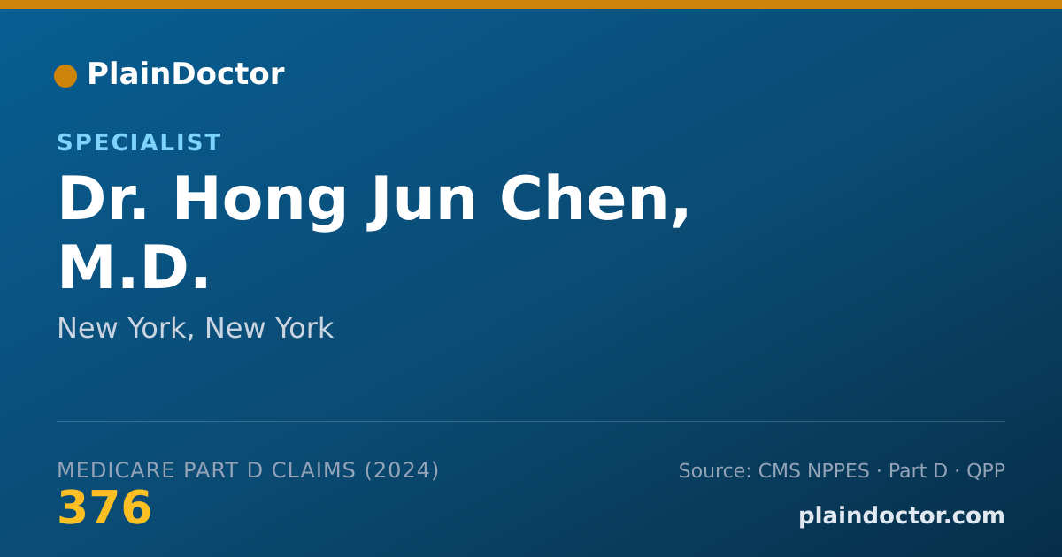 Shareable card for Hong Jun Chen, M.D. - Specialist, New York, NY