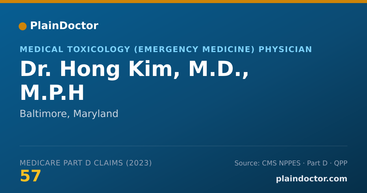 Shareable card for Hong Kim, M.D., M.P.H - Medical Toxicology (Emergency Medicine) Physician, Baltimore, MD