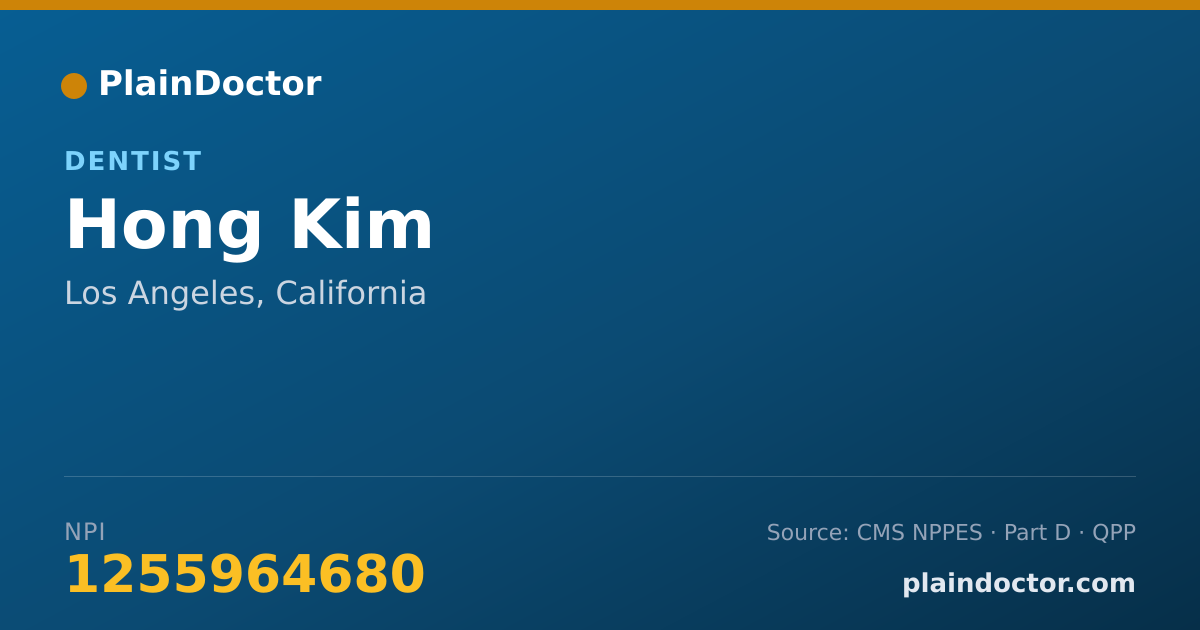 Shareable card for Hong Kim - Dentist, Los Angeles, CA