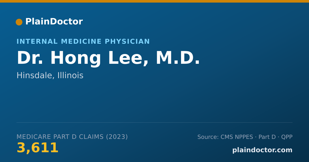 Shareable card for Hong Lee, M.D. - Internal Medicine Physician, Hinsdale, IL