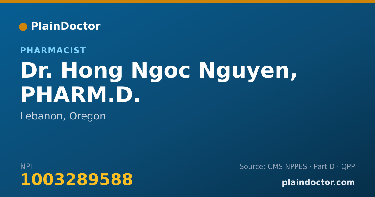 Shareable card for Hong Ngoc Nguyen, PHARM.D. - Pharmacist, Lebanon, OR