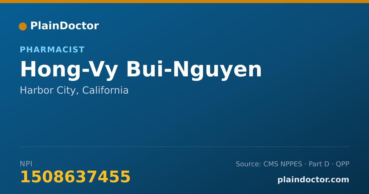 Shareable card for Hong-Vy Bui-Nguyen - Pharmacist, Harbor City, CA